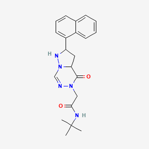 molecular formula C21H21N5O2 B2835755 N-叔丁基-2-[2-(萘-1-基)-4-氧代-4H,5H-吡唑并[1,5-d][1,2,4]三嗪-5-基]乙酰胺 CAS No. 1326909-65-2