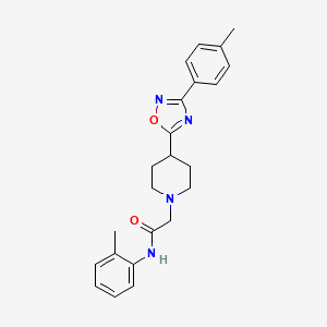 molecular formula C23H26N4O2 B2835764 N-(2-methylphenyl)-2-{4-[3-(4-methylphenyl)-1,2,4-oxadiazol-5-yl]piperidin-1-yl}acetamide CAS No. 1251624-60-8
