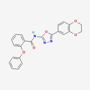 molecular formula C23H17N3O5 B2835768 N-[5-(2,3-dihydro-1,4-benzodioxin-6-yl)-1,3,4-oxadiazol-2-yl]-2-phenoxybenzamide CAS No. 851094-70-7