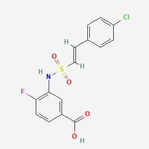 B2835769 3-[[(E)-2-(4-chlorophenyl)ethenyl]sulfonylamino]-4-fluorobenzoic acid CAS No. 1111482-12-2
