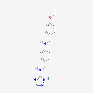 molecular formula C18H21N5O B283577 N-{4-[(4-ethoxybenzyl)amino]benzyl}-1H-1,2,4-triazol-5-amine 