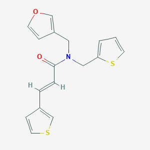 (E)-N-(furan-3-ylmethyl)-N-(thiophen-2-ylmethyl)-3-(thiophen-3-yl)acrylamide