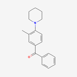 molecular formula C19H21NO B2835784 3-Methyl-4-(N-piperidinyl)benzophenone CAS No. 1951439-39-6