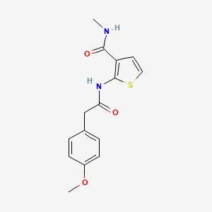 molecular formula C15H16N2O3S B2835787 2-(2-(4-methoxyphenyl)acetamido)-N-methylthiophene-3-carboxamide CAS No. 923395-93-1