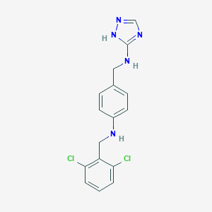 molecular formula C16H15Cl2N5 B283579 N-{4-[(2,6-dichlorobenzyl)amino]benzyl}-1H-1,2,4-triazol-5-amine 