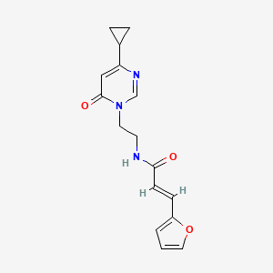 (E)-N-(2-(4-cyclopropyl-6-oxopyrimidin-1(6H)-yl)ethyl)-3-(furan-2-yl)acrylamide