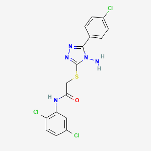 molecular formula C16H12Cl3N5OS B2835795 2-{[4-amino-5-(4-chlorophenyl)-4H-1,2,4-triazol-3-yl]sulfanyl}-N-(2,5-dichlorophenyl)acetamide CAS No. 577996-02-2