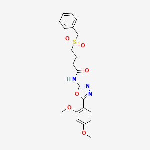 molecular formula C21H23N3O6S B2835802 4-(benzylsulfonyl)-N-(5-(2,4-dimethoxyphenyl)-1,3,4-oxadiazol-2-yl)butanamide CAS No. 923413-92-7