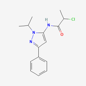 2-Chloro-N-(5-phenyl-2-propan-2-ylpyrazol-3-yl)propanamide
