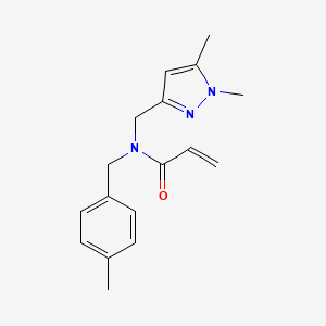 molecular formula C17H21N3O B2835808 N-[(1,5-Dimethylpyrazol-3-yl)methyl]-N-[(4-methylphenyl)methyl]prop-2-enamide CAS No. 2411244-03-4