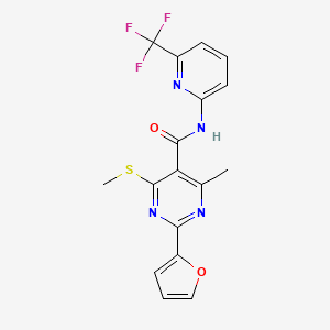 2-(Furan-2-yl)-4-methyl-6-methylsulfanyl-N-[6-(trifluoromethyl)pyridin-2-yl]pyrimidine-5-carboxamide