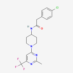 2-(4-chlorophenyl)-N-{1-[2-methyl-6-(trifluoromethyl)pyrimidin-4-yl]piperidin-4-yl}acetamide