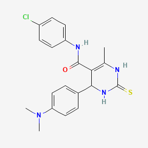 molecular formula C20H21ClN4OS B2835816 N-(4-chlorophenyl)-4-(4-(dimethylamino)phenyl)-6-methyl-2-thioxo-1,2,3,4-tetrahydropyrimidine-5-carboxamide CAS No. 313392-21-1