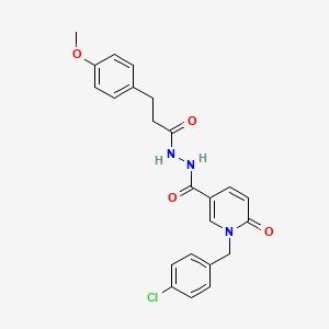 molecular formula C23H22ClN3O4 B2835817 1-(4-氯苄基)-N'-(3-(4-甲氧基苯基)丙酰)-6-氧代-1,6-二氢吡啶-3-羧酰肼 CAS No. 1105213-59-9