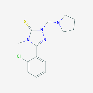 molecular formula C14H17ClN4S B283582 5-(2-chlorophenyl)-4-methyl-2-(pyrrolidin-1-ylmethyl)-2,4-dihydro-3H-1,2,4-triazole-3-thione 