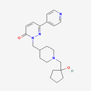 molecular formula C21H28N4O2 B2835821 2-({1-[(1-Hydroxycyclopentyl)methyl]piperidin-4-yl}methyl)-6-(pyridin-4-yl)-2,3-dihydropyridazin-3-one CAS No. 2097912-24-6