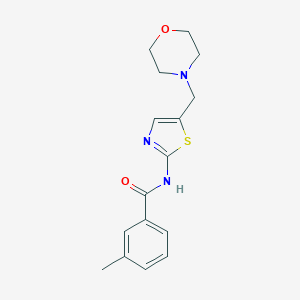 molecular formula C16H19N3O2S B283583 3-methyl-N-[5-(4-morpholinylmethyl)-1,3-thiazol-2-yl]benzamide 