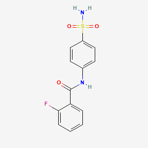 molecular formula C13H11FN2O3S B2835832 2-fluoro-N-(4-sulfamoylphenyl)benzamide CAS No. 363-31-5