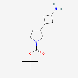 molecular formula C13H24N2O2 B2835835 叔丁基-3-(3-氨基环丁基)吡咯啉-1-羧酸酯 CAS No. 2356927-45-0