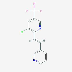 molecular formula C13H8ClF3N2 B2835845 3-氯-2-[2-(3-吡啶基)乙烯基]-5-(三氟甲基)吡啶 CAS No. 338762-10-0