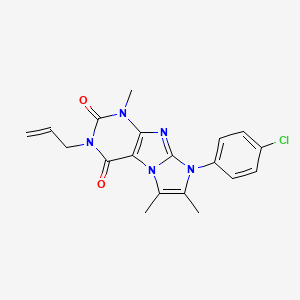 molecular formula C19H18ClN5O2 B2835852 3-allyl-8-(4-chlorophenyl)-1,6,7-trimethyl-1H-imidazo[2,1-f]purine-2,4(3H,8H)-dione CAS No. 887459-17-8