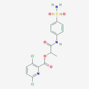 1-[(4-Sulfamoylphenyl)carbamoyl]ethyl 3,6-dichloropyridine-2-carboxylate