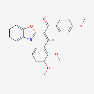 molecular formula C25H21NO5 B2835863 (E)-2-(benzo[d]oxazol-2-yl)-3-(2,3-dimethoxyphenyl)-1-(4-methoxyphenyl)prop-2-en-1-one CAS No. 461674-11-3