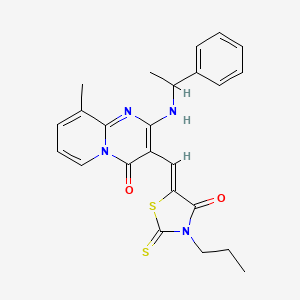 (Z)-5-((9-methyl-4-oxo-2-((1-phenylethyl)amino)-4H-pyrido[1,2-a]pyrimidin-3-yl)methylene)-3-propyl-2-thioxothiazolidin-4-one