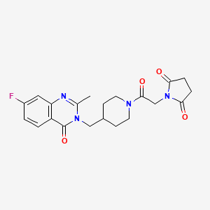 1-[2-[4-[(7-Fluoro-2-methyl-4-oxoquinazolin-3-yl)methyl]piperidin-1-yl]-2-oxoethyl]pyrrolidine-2,5-dione