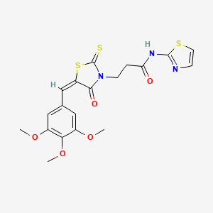 3-[(5E)-4-oxo-2-sulfanylidene-5-[(3,4,5-trimethoxyphenyl)methylidene]-1,3-thiazolidin-3-yl]-N-(1,3-thiazol-2-yl)propanamide