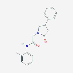 molecular formula C19H20N2O2 B283589 N-(2-methylphenyl)-2-(2-oxo-4-phenyl-1-pyrrolidinyl)acetamide 