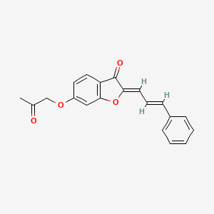 molecular formula C20H16O4 B2835890 (Z)-6-(2-oxopropoxy)-2-((E)-3-phenylallylidene)benzofuran-3(2H)-one CAS No. 859665-46-6
