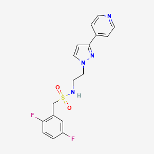 molecular formula C17H16F2N4O2S B2835894 1-(2,5-difluorophenyl)-N-(2-(3-(pyridin-4-yl)-1H-pyrazol-1-yl)ethyl)methanesulfonamide CAS No. 1448075-72-6