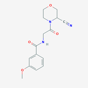 molecular formula C15H17N3O4 B2835907 N-[2-(3-Cyanomorpholin-4-yl)-2-oxoethyl]-3-methoxybenzamide CAS No. 2224467-45-0