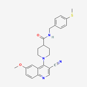 molecular formula C25H26N4O2S B2835913 Methyl 3-methoxy-5-{[3-(4-methoxyphenyl)propanoyl]amino}-1-benzothiophene-2-carboxylate CAS No. 1207032-90-3