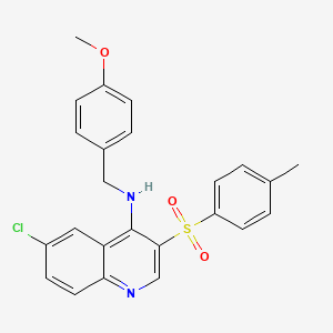 molecular formula C24H21ClN2O3S B2835919 6-CHLORO-N-[(4-METHOXYPHENYL)METHYL]-3-(4-METHYLBENZENESULFONYL)QUINOLIN-4-AMINE CAS No. 895649-76-0