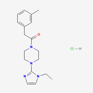 1-(4-(1-ethyl-1H-imidazol-2-yl)piperazin-1-yl)-2-(m-tolyl)ethanone hydrochloride