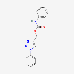 molecular formula C16H14N4O2 B2835925 (1-phenyl-1H-1,2,3-triazol-4-yl)methyl N-phenylcarbamate CAS No. 338756-86-8