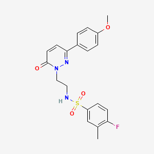 molecular formula C20H20FN3O4S B2835948 4-氟-N-(2-(3-(4-甲氧基苯基)-6-氧代吡啶-1(6H)-基)乙基)-3-甲基苯磺酰胺 CAS No. 923684-30-4