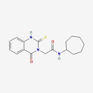 molecular formula C17H21N3O2S B2835959 N-cycloheptyl-2-(4-oxo-2-sulfanylidene-1H-quinazolin-3-yl)acetamide CAS No. 422527-56-8