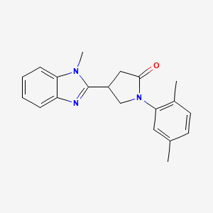 molecular formula C20H21N3O B2835971 1-(2,5-Dimethylphenyl)-4-(1-methylbenzimidazol-2-yl)pyrrolidin-2-one CAS No. 847395-18-0