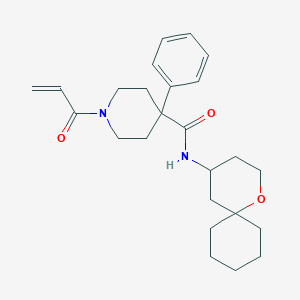 molecular formula C25H34N2O3 B2835978 N-(1-Oxaspiro[5.5]undecan-4-yl)-4-phenyl-1-prop-2-enoylpiperidine-4-carboxamide CAS No. 2361763-97-3