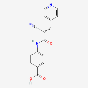 4-[2-Cyano-3-(pyridin-4-yl)prop-2-enamido]benzoic acid