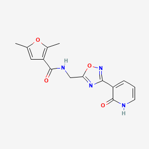 molecular formula C15H14N4O4 B2835992 2,5-dimethyl-N-((3-(2-oxo-1,2-dihydropyridin-3-yl)-1,2,4-oxadiazol-5-yl)methyl)furan-3-carboxamide CAS No. 2034285-29-3