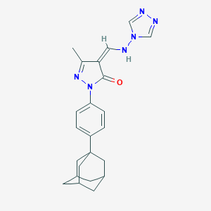 molecular formula C23H26N6O B283600 (4Z)-2-[4-(1-adamantyl)phenyl]-5-methyl-4-[(1,2,4-triazol-4-ylamino)methylidene]pyrazol-3-one 