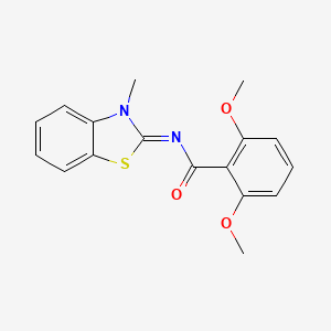 molecular formula C17H16N2O3S B2836000 (E)-2,6-dimethoxy-N-(3-methylbenzo[d]thiazol-2(3H)-ylidene)benzamide CAS No. 391876-39-4