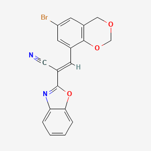 (E)-2-(benzo[d]oxazol-2-yl)-3-(6-bromo-4H-benzo[d][1,3]dioxin-8-yl)acrylonitrile