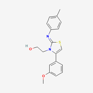 (Z)-2-(4-(3-methoxyphenyl)-2-(p-tolylimino)thiazol-3(2H)-yl)ethanol