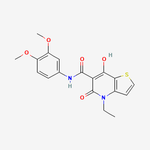 N-(3,4-dimethoxyphenyl)-4-ethyl-7-hydroxy-5-oxo-4,5-dihydrothieno[3,2-b]pyridine-6-carboxamide