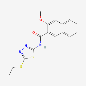 molecular formula C16H15N3O2S2 B2836007 N-(5-(ethylthio)-1,3,4-thiadiazol-2-yl)-3-methoxy-2-naphthamide CAS No. 392239-70-2
